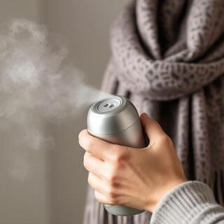 Handheld steamer at a safe distance