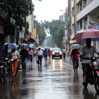 Bengaluru light drizzle with cap and poplin band
