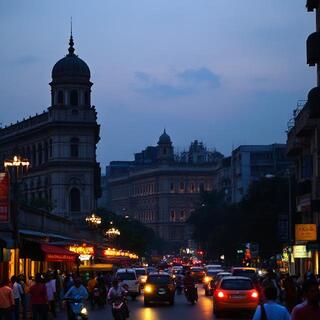 Kolkata evening with panama and chanderi scarf