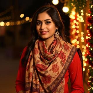 Kalamkari motif styled for evening