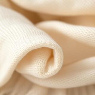 Close-up of hand-rolled scarf edge