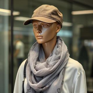 Commute look: cap with gauze loop