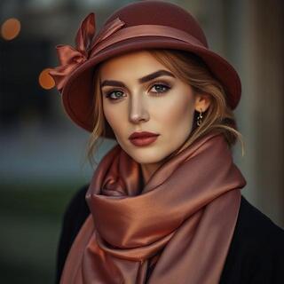 Evening look: cloche with satin fall