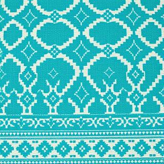 Teal ikat motif close-up