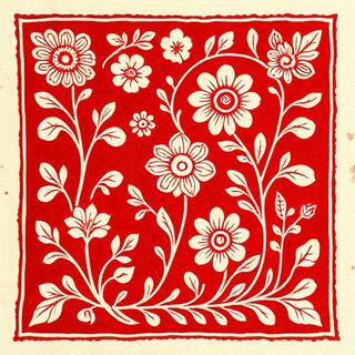 Madder red kalamkari print
