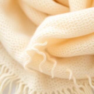 Cream pashmina with hand-rolled edge