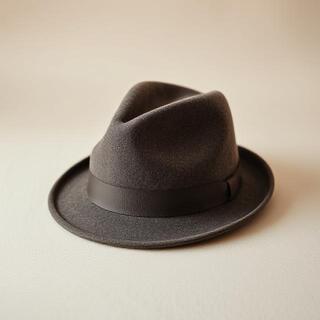 Fedora with brushed wool scarf on a winter street